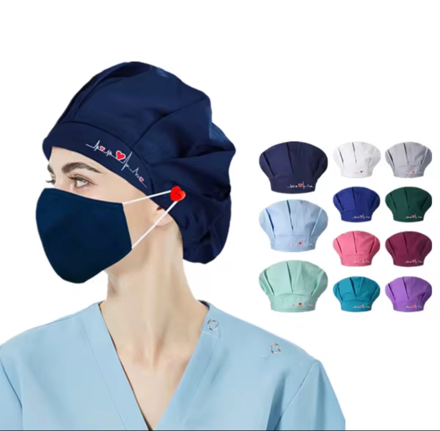 Nursing scrub caps