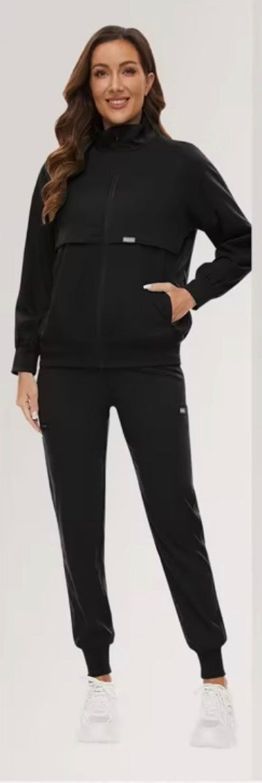 Jacket Scrub Set- Black