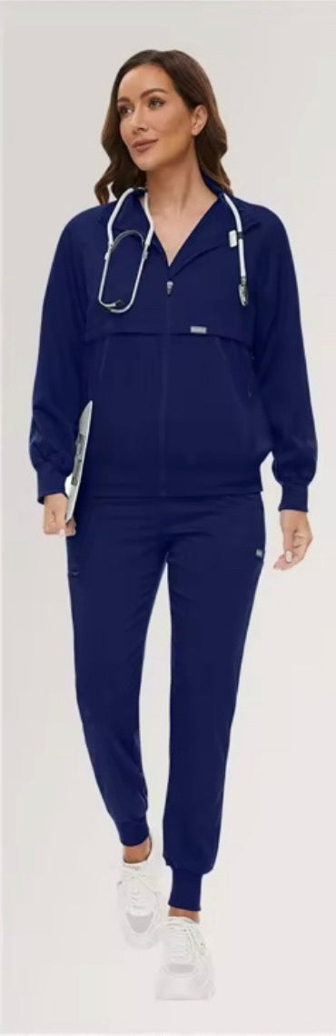 Jacket Scrub Set- Navy