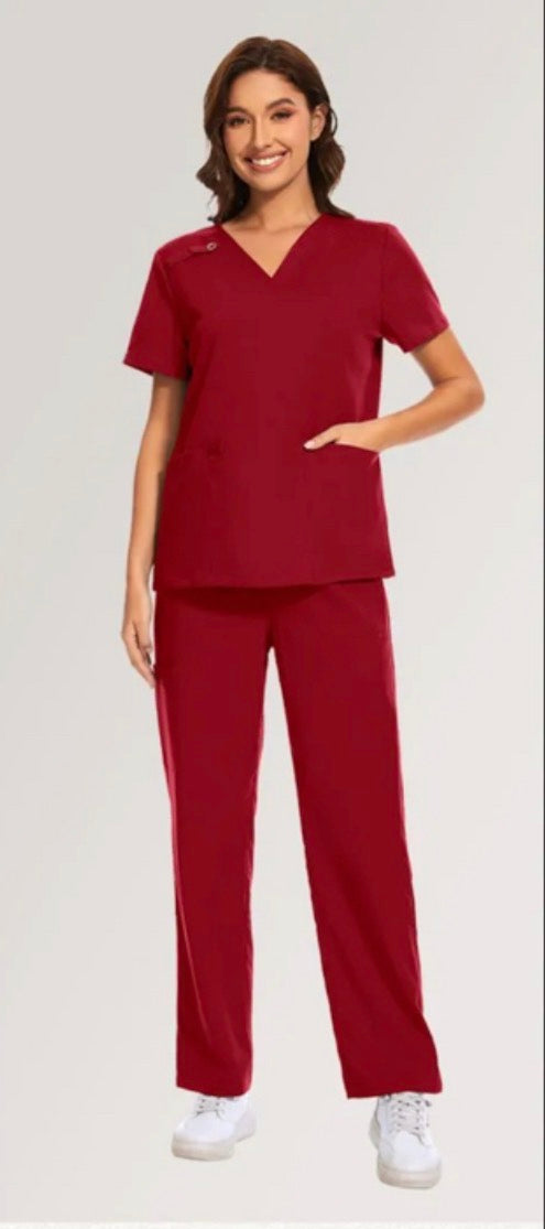 Medical Scrub Set- Red